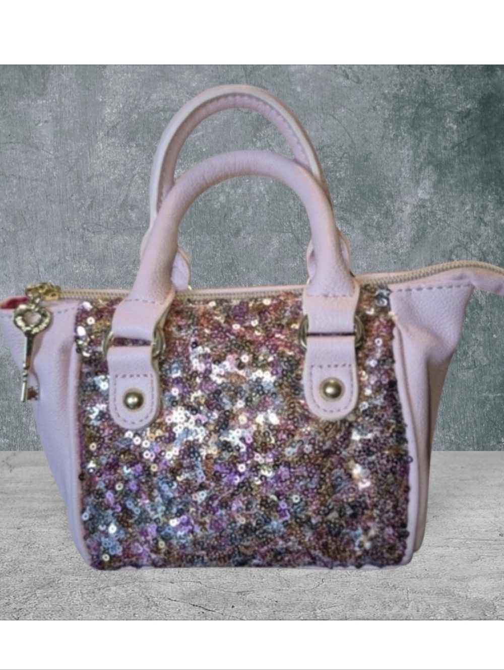 Betsey Johnson Pink Sequin Mini Bag GUC - Picture 2 of 9